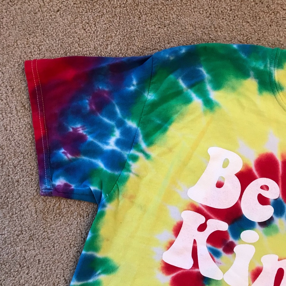 Be Kind Colorful Tie Dye T Shirt Size Medium Let Your Star Shine Festival Pride - Picture 6 of 9